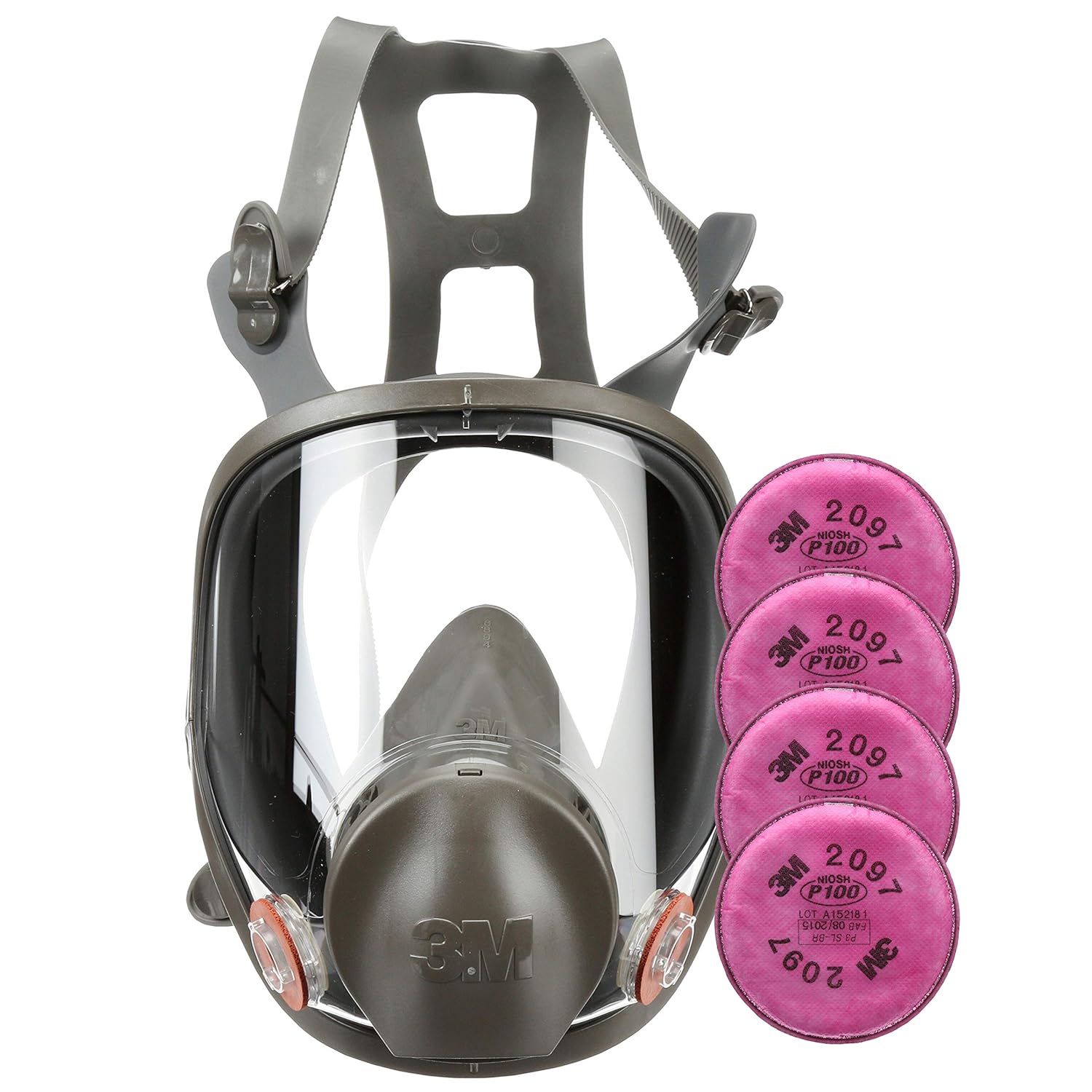 3M 6800 Full Face Reusable Respirator Kit (Medium) with 4 × 2097 P100 Filters