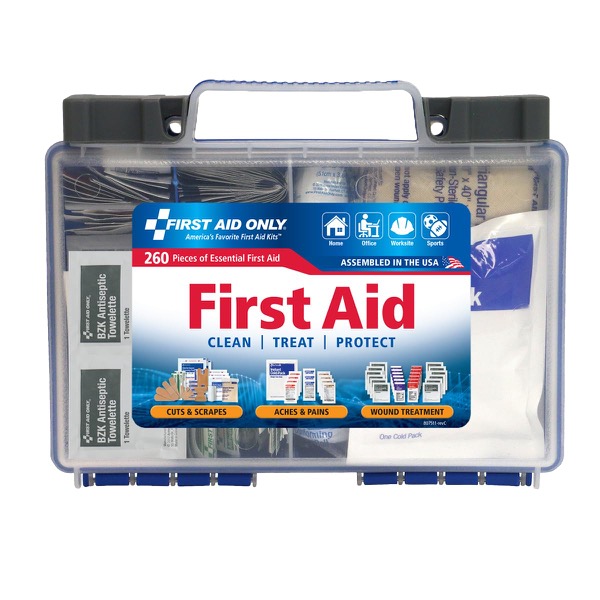First Aid Only 91248 OSHA-Compliant First Aid Kit (50-Person, 260 Pieces)