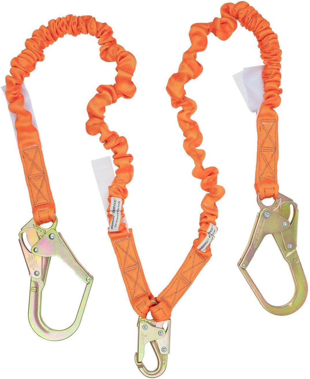 Malta Dynamics Double-Leg Shock-Absorbing Lanyard, 4.5–6 ft, with Rebar Hooks